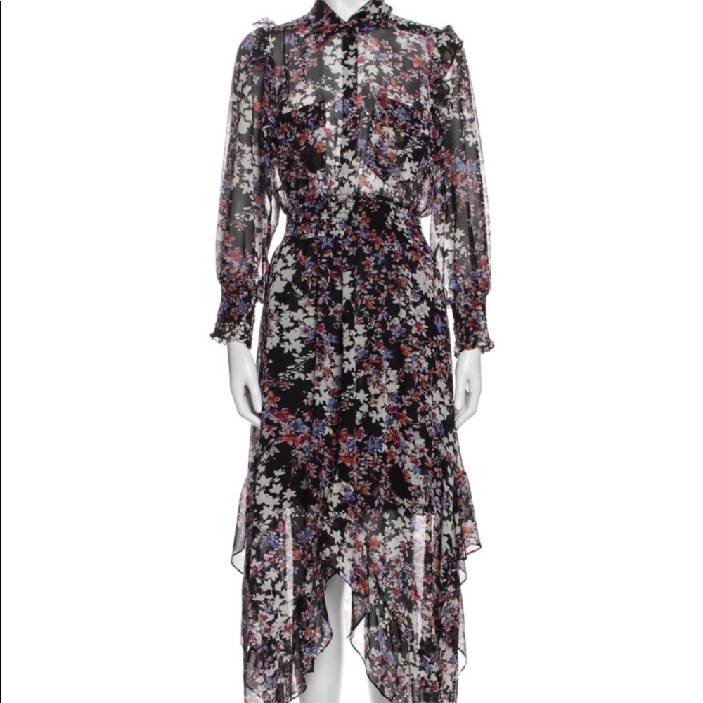 NWOT MISA Los Angeles Floral Long Sleeve Dress
